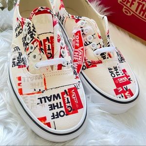 VANS Authentic Packing Tape Logo Sneaker Cream W8.5 PRICE FIRM